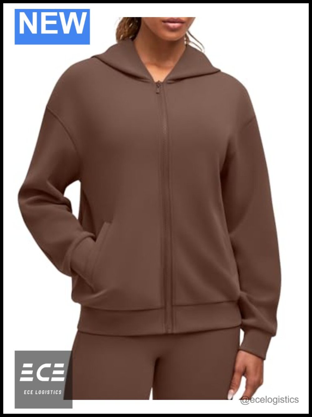 Modal Soft Full Zip Hoodie Jacket with Pockets Casual Workwear